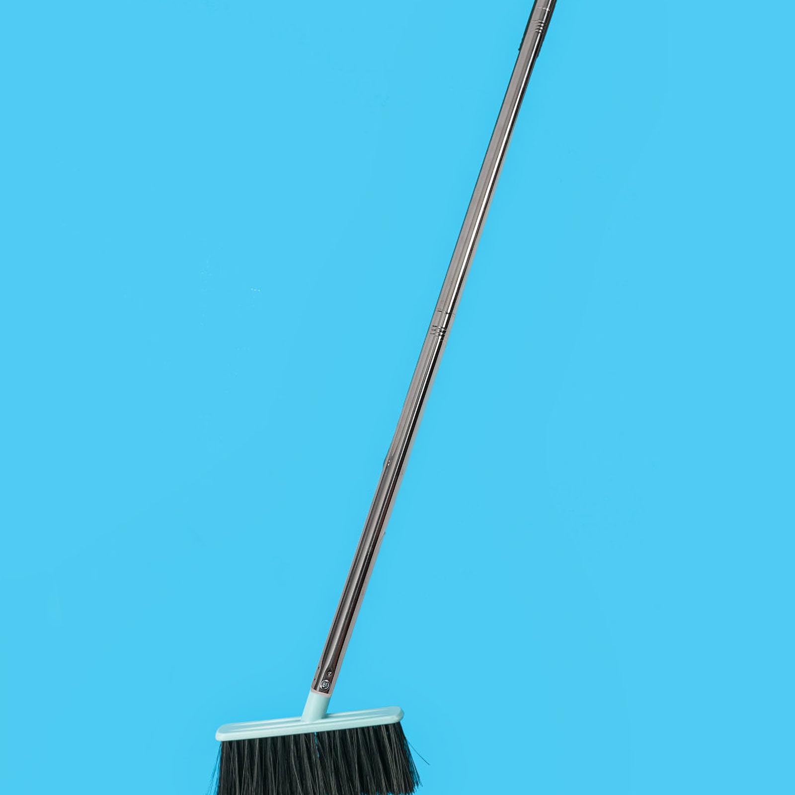 INOOMP Manche à Balai à Franges 3 Sections en Acier Inoxydable 123 Cm Fileté pour Remplacement, Accessoire Ménage Solide, Adapté Nettoyage Sols et Serpillères, Tige Couleur Aléatoire