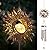DesGully Solar Wind Chimes, Sun Wind Chime Outdoor Clearance w/Glowing Crackle Glass LED Unique Wind Bells for Outside Waterproof Chimes, Gifts for Her/Him (42" Long Metal Chimes)…