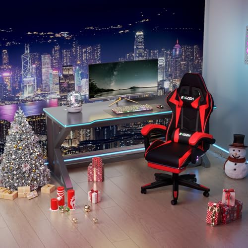 bigzzia-Gaming-Stuhl-mit-Fussstuetze-Gamer-Stuehle-Ergonomisch-mit-Lendenkissen-Kopfstuetze-Gaming-Chair-Hoehenverstellbar-Computerstuhl-fuer-Erwachsene-Maedchen-Junge-Rot - Sparfuchs24.io - Preisvergleich & Top Angebote Online