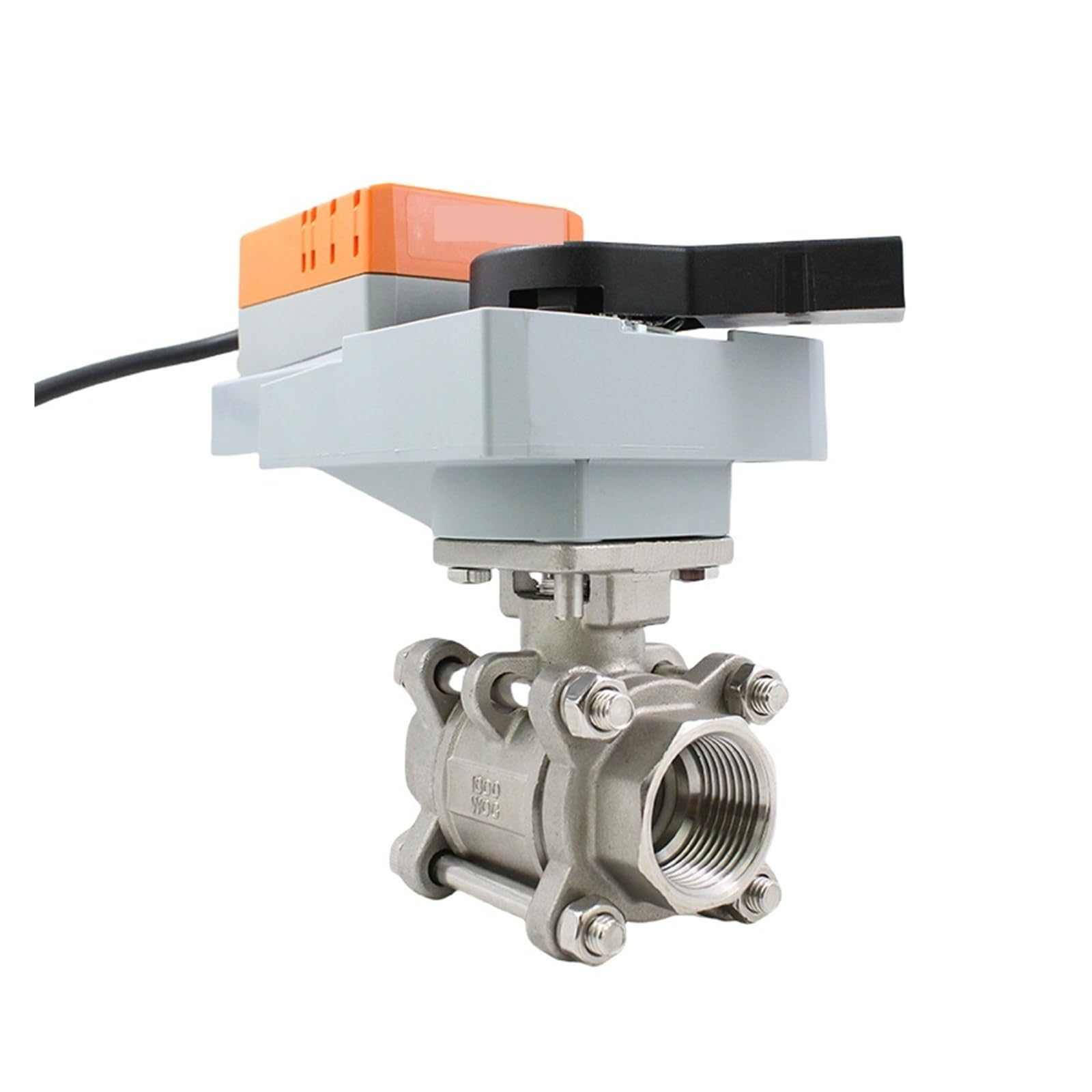 Válvula de control eléctrica, tres piezas, acero inoxidable, válvulas reguladoras temperatura señal analógica for agua(DN32)