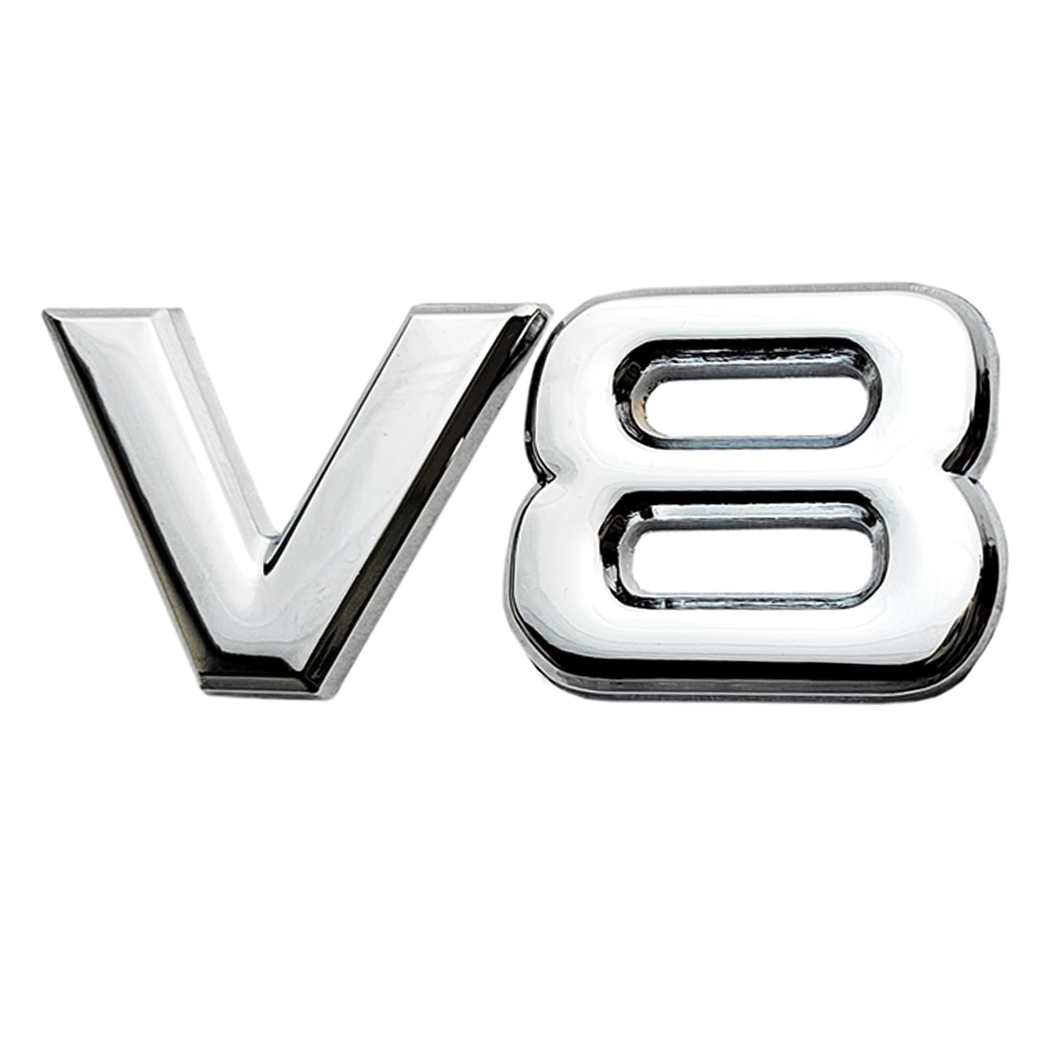 OnlyYou.X V8 Emblem V8 Badge V8 Logo Decal Apart V8 Logo Sticker Compatible with Universal Cars Trucks 1 Piece Metal Chrome