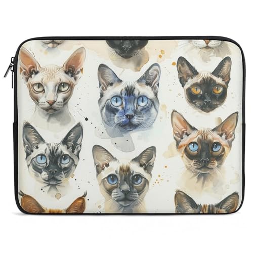 Funda para portátil de 10 pulgadas resistente al agua y golpes diseño gatos