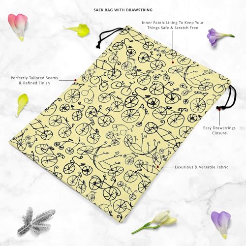 Image of ArtzFolio Hand Painted Bikes | Reusable Sack Bag | Bag for Gym, Storage, Vegetable & Travel