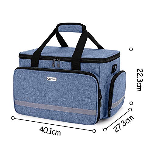 Curmio Nurse Bag, Medical Bag Clinical Bag With Inner Dividers And No-Slip Bottom For Home Visits, Health Care, Gift For Nursing Students, Physical Therapists, Doctors, Blue (Patent Pending) #TOP5