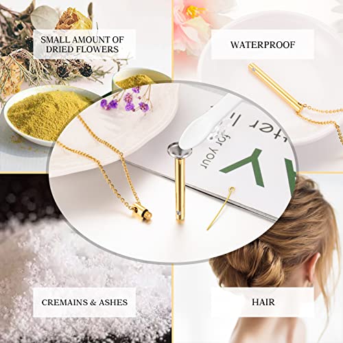 XIUDA Urn Necklace for Ashes Stainless Steel Cremation Necklace with Crystal Memorial Pendant Necklace4