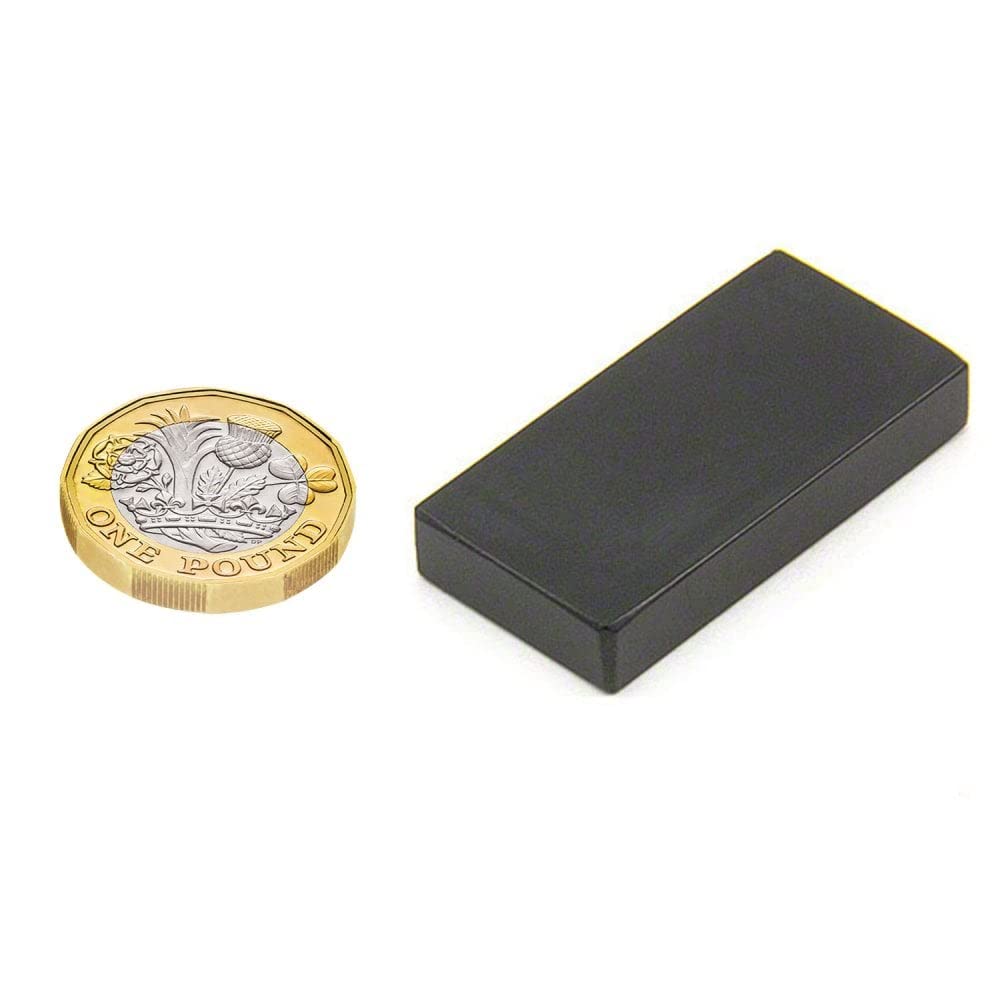 Magnet Neodimio N42 Rivestito Con Rivestimento Epossidico Nero - 30mm x 15mm x 5mm Di Spessore - 10,1kg Di Tiro - Confezione Di 10