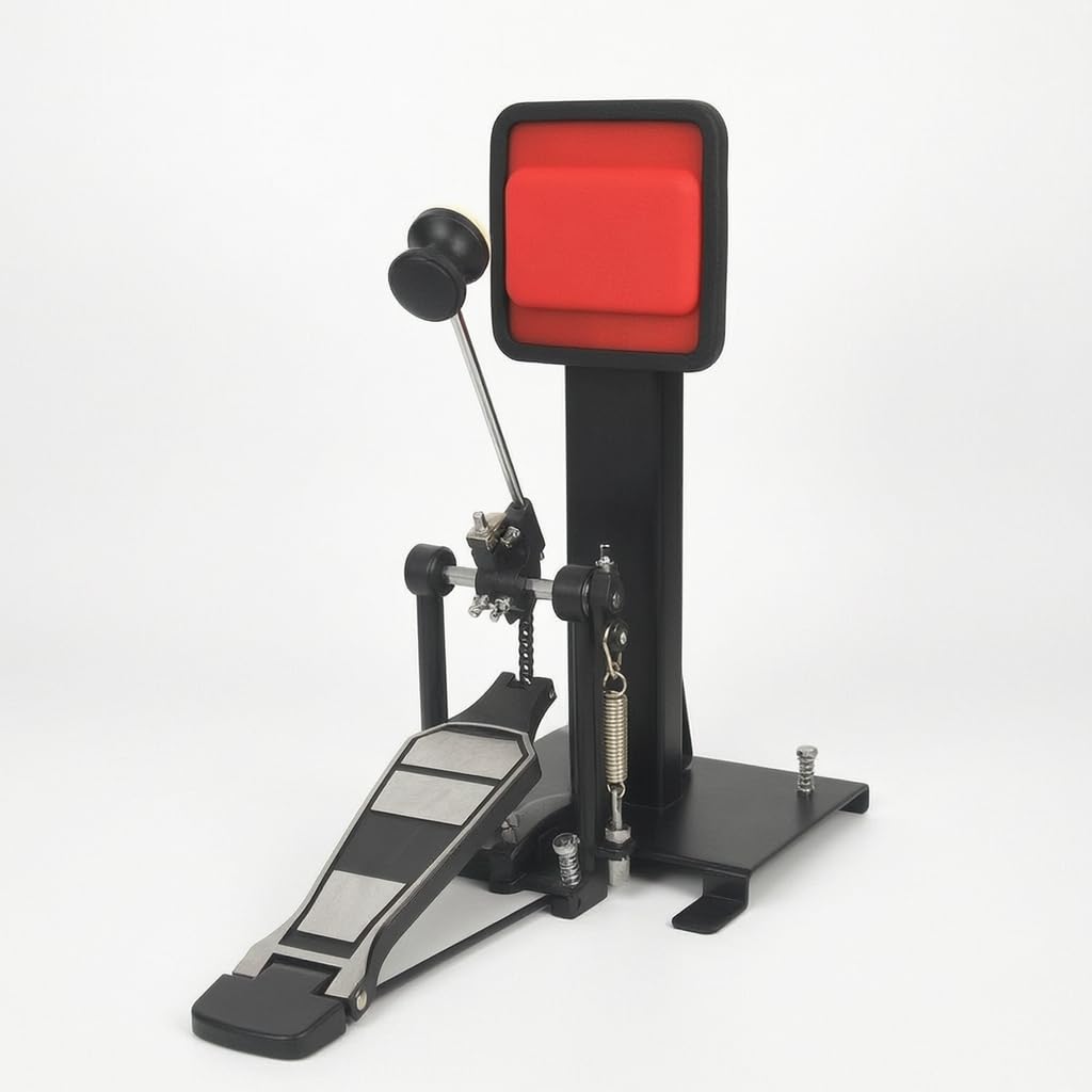 Almohadilla de Práctica de Tambor con Construcción Duradera de Acero al Carbono y Capa de Silicona Antideslizante para Ejercicios de Pedal Sencillo y