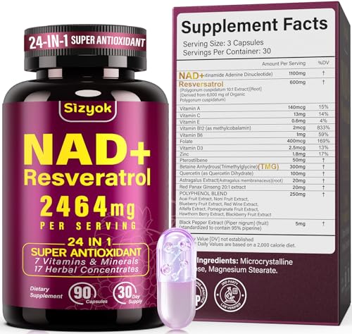Best Nad Supplement for Women to Boost Energy and Support Healthy Aging 5 NAD Supplement 1100mg Pure Organic, Liposomal NAD Resveratrol Supplement for Women and Men, Boosts NAD+ Levels