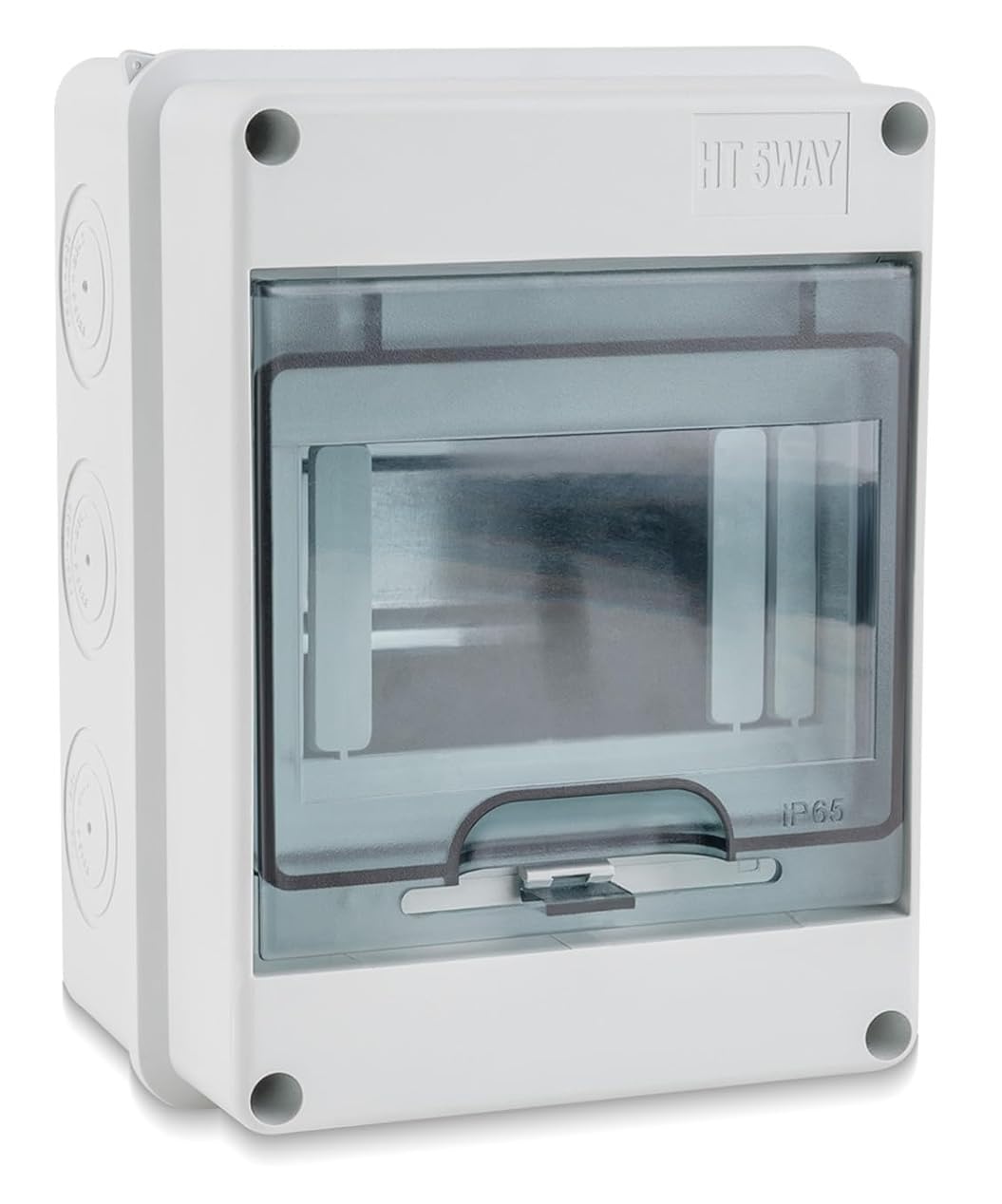 Daystar Solutions 5-Way Circuit Breaker Distribution Box, IP65 Waterproof, ABS Plastic with Transparent Cover, DIN Rail, 160x120x90mm-image-13