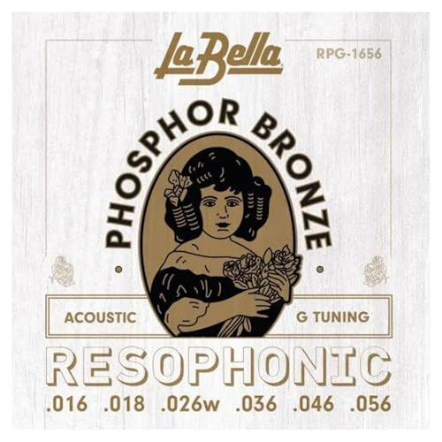 La Bella RPG-1656 Phosphor Bronze Resophonic Acoustic G- Tuning 16-56