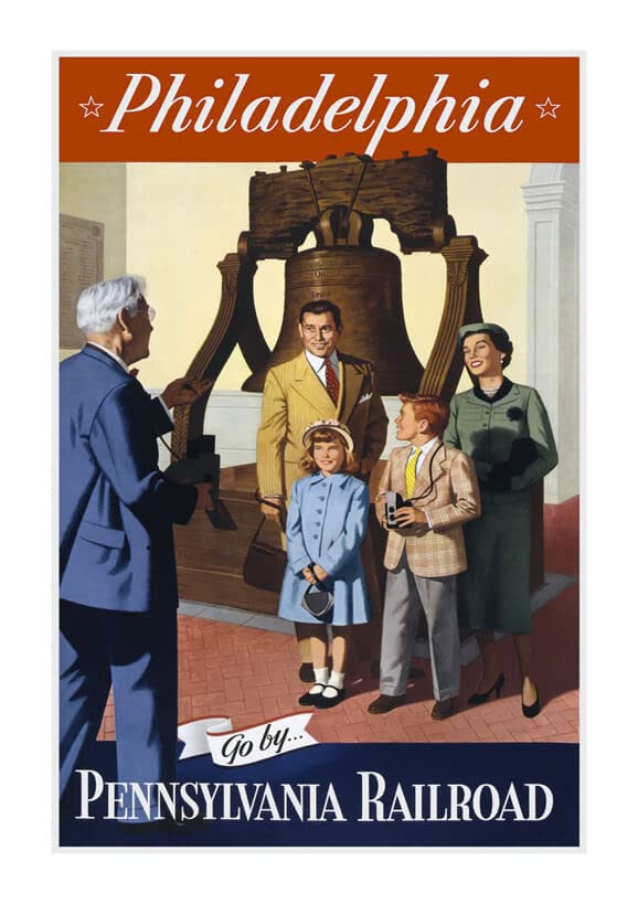 Affiche de voyage Philadelphie Pennsylvania Railroad grand format mat premium sans cadre
