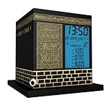 Mirac Kaaba Azan Prayer Nimaz Clock, Islamic Table Adhaan Reminder Azan Saati (Black)