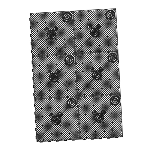 iplusmile 6個 水槽底フィルタープレート パッド 生化学的 ボウル 水族館グリッド仕切りトレイ クレート 全体 フィン 池メディア フィルターフロス 装飾 皿 植物 プラスチック Black