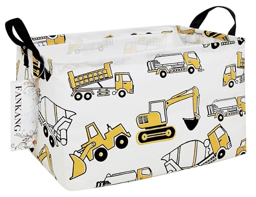 FANKANG Storage Bins, Nursery Hamper Canvas Laundry Basket Foldable with Waterproof PE Coating Large Storage Baskets for Kids Boys and Girls, Office,...