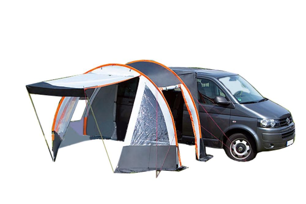DWT Buszelt Picco 320 x 150 +100 cm, freistehendes Mobilzelt, leichtes Vorzelt mit konventionellem GFK-Gestänge für Camper Vans inkl. Abspannmaterial