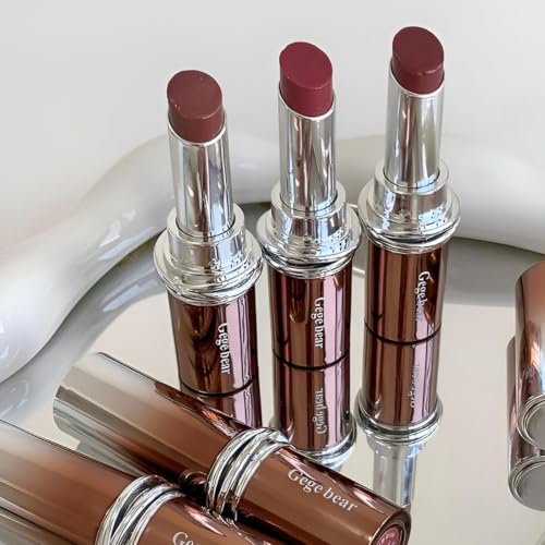 Image of Gege Bear Aqua Essence Lipstick | Smooth Glide | Long-Lasting | Moisturising & Glossy Wear | Full Lip Coverage | High Shine Finish | Gives Fuller-Lip Effect & Extra Hydration| Cruelty-Free (01#Milky Nude Pink, 3.3g)