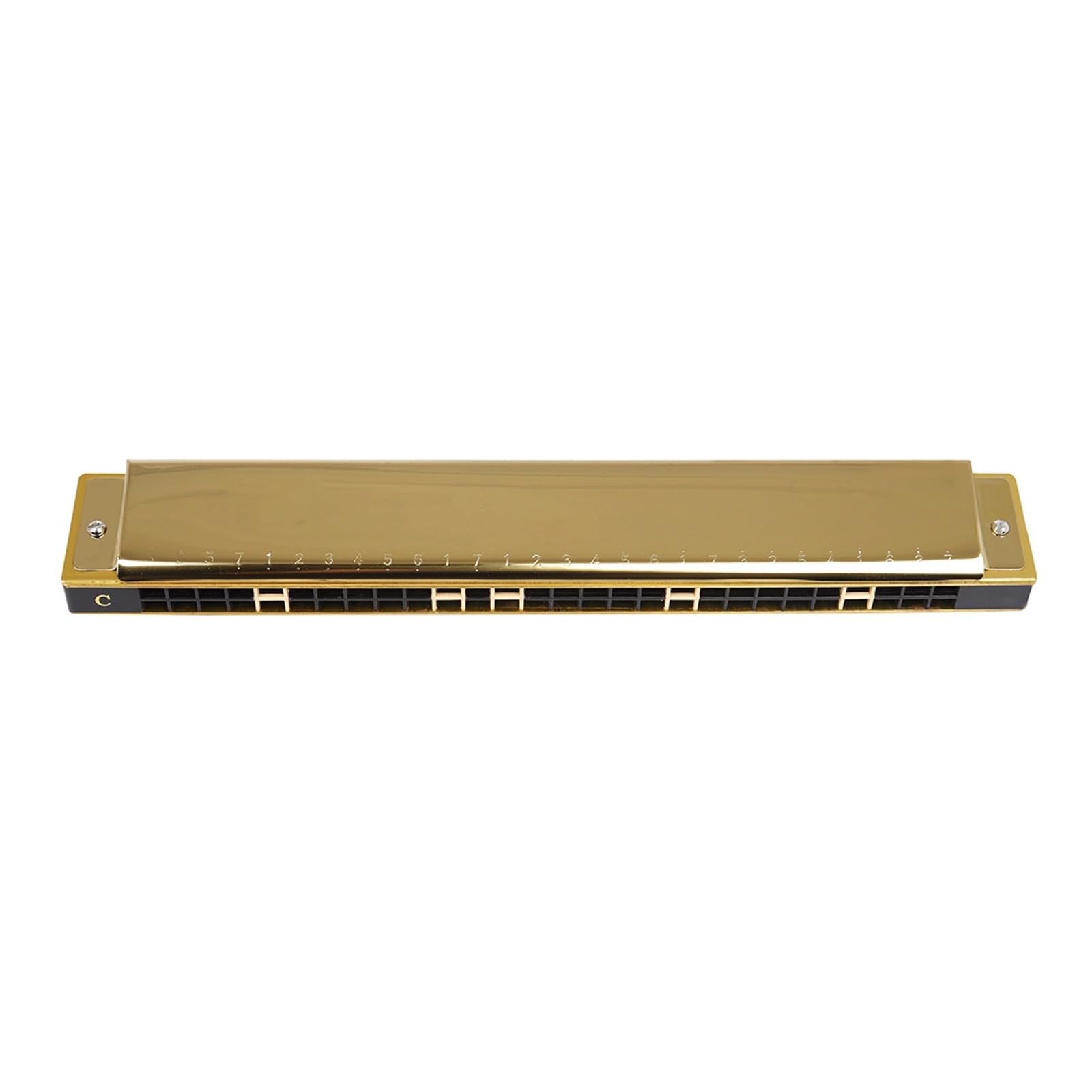 Mundharmonikas 28-Loch-Mundharmonika mit breitem Tonumfang in Gold und Silber für Anfänger und Schüler, die mit dem Mundharmonikaspielen beginnen (Color : Gold)