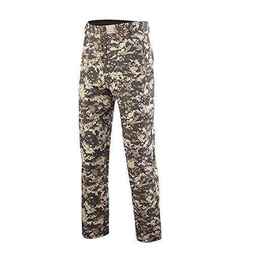 Chickwin Pantalon de Randonnée en Plein Air pour Hommes Softshell Respirant et à séchage Rapide Étanche avec Fermeture à glissière Hiver Thermique Sport Escalade Pantalon (Camouflage ACU,M) Cover