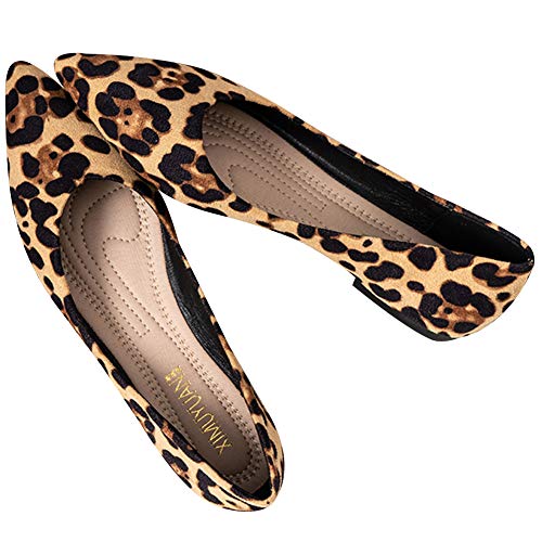 ANUFER Womens Pointed Toe Ballerinas Lightweight Flat Pumps3