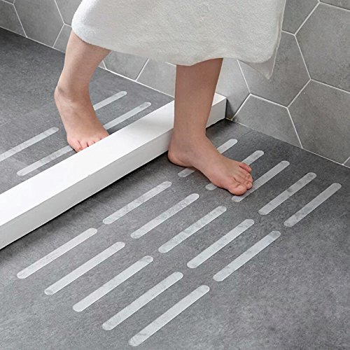 Anti-slip Strips, Safety Anti Slip Shower Stickers, Bathtub Stickers Non Slip , Anti Skid Treads Tape for Shower,Tub,Steps, Floor-Strength Adhesive Grip Appliques for Baby,Senior,Adult 80.8In 24 pcs
