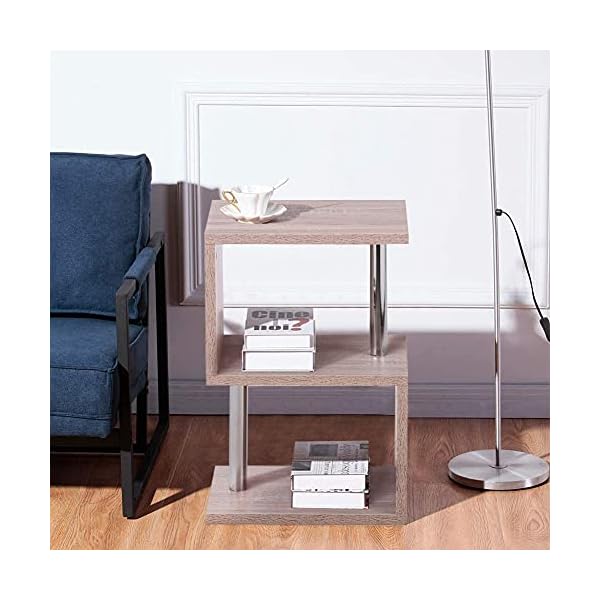 GOLDFAN Coffee Table Bedside Table Sofa Side End Table Small Bookcase Bookshelf for Living Room Bedroom and Office
