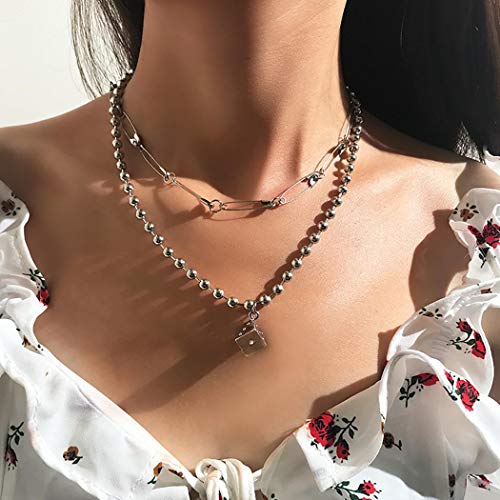 Preisvergleich Produktbild Ushiny Punk-Choker-Halskette für Frauen und Mädchen (Silber)
