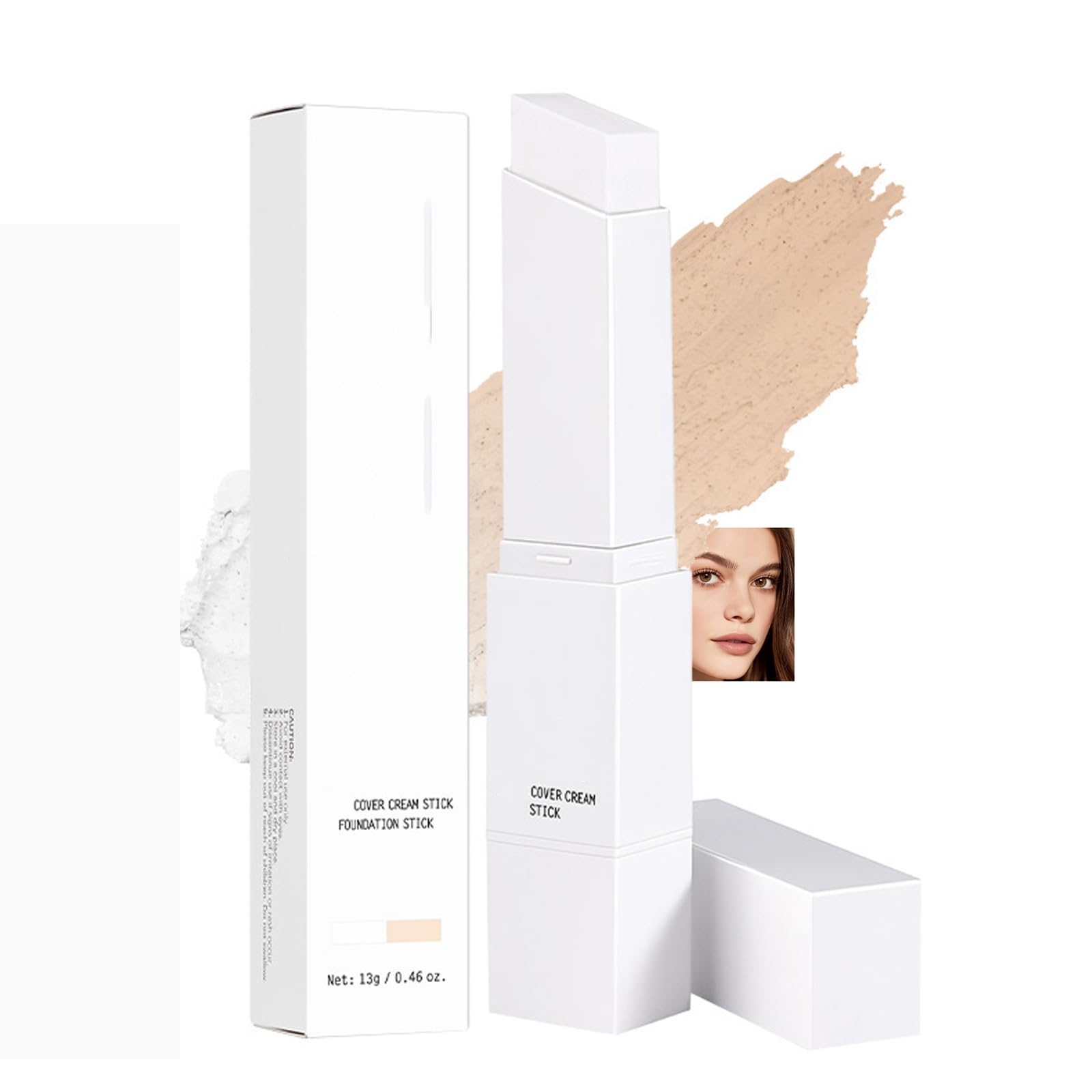 Cover Cream Stick Matte Color-Changing Foundation Stick Hydrating Blur Pores Even Skin Tone Medium to Full Coverage Dewy
