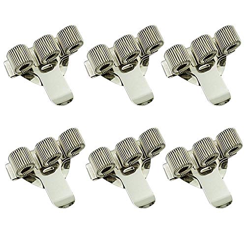 Portalápices de metal para,BETOY 6 piezas inoxidable Metal Pen Holder Pen Holder Clip para bolsillo Tres-Agujero de metal pluma muelle de soporte Adecuado para estudiantes, profesores, oficinistas