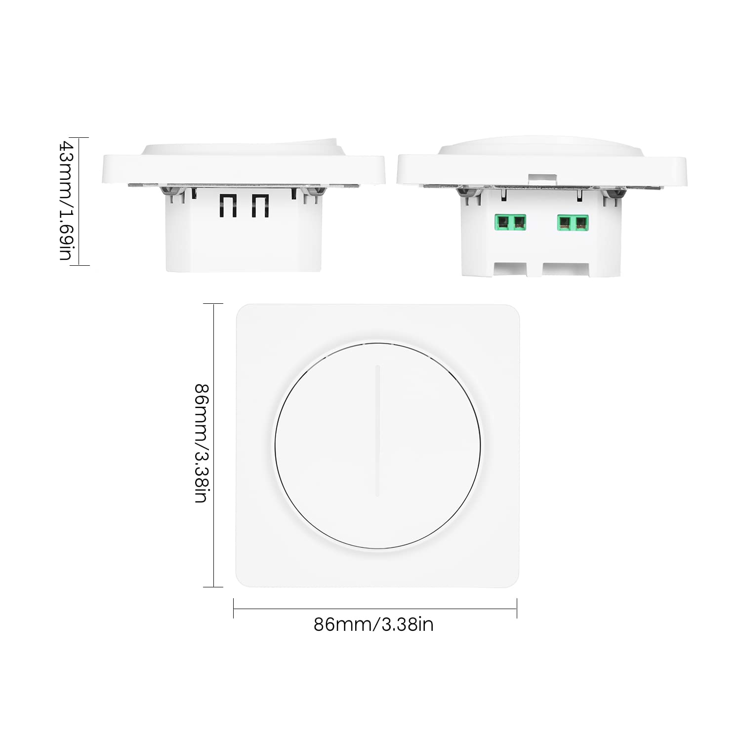 Karlak Interruptor de atenuación inteligente, interruptor de luz Zigbee inteligente compatible con Alexa Home con control remoto, requiere cable neutro de un solo polo Tuya, estándar europeo,