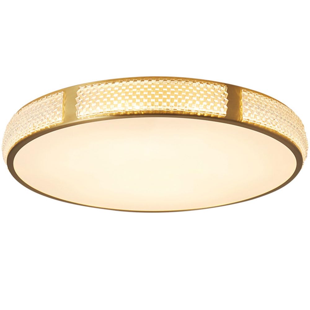 Nordic złota okrągła lampa sufitowa LED z akrylowym kloszem dekoracyjne kryształowe oświetlenie sufitowe ciągłe ściemnianie 2700K-6000K do wyboru do wejścia na balkon