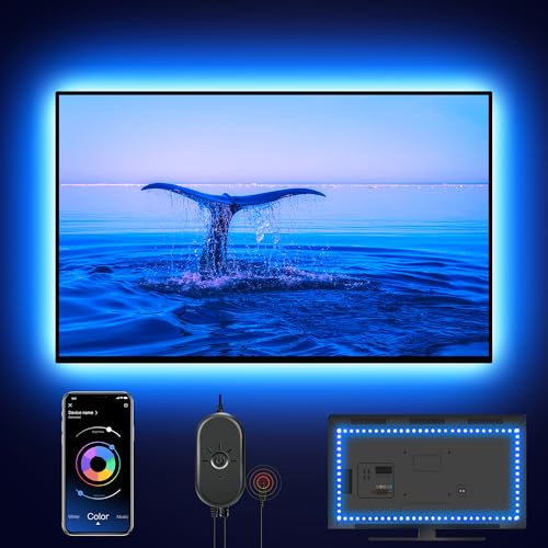 Nexillumi LED Lights for TV, 9.8ft TV LED Backlight for 32-43 Inch, RGB Strip Lights Behind TV, APP Remote Control Music Sync TV Led Lights for Bedroom