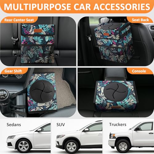 Image of Car Trash Can for Car Cute, Vankor Car Trash Bag Bin Hanging Waterproof Automotive Car Garbage Cans Leak Proof Vehicle Trash Can Colorful Leaves