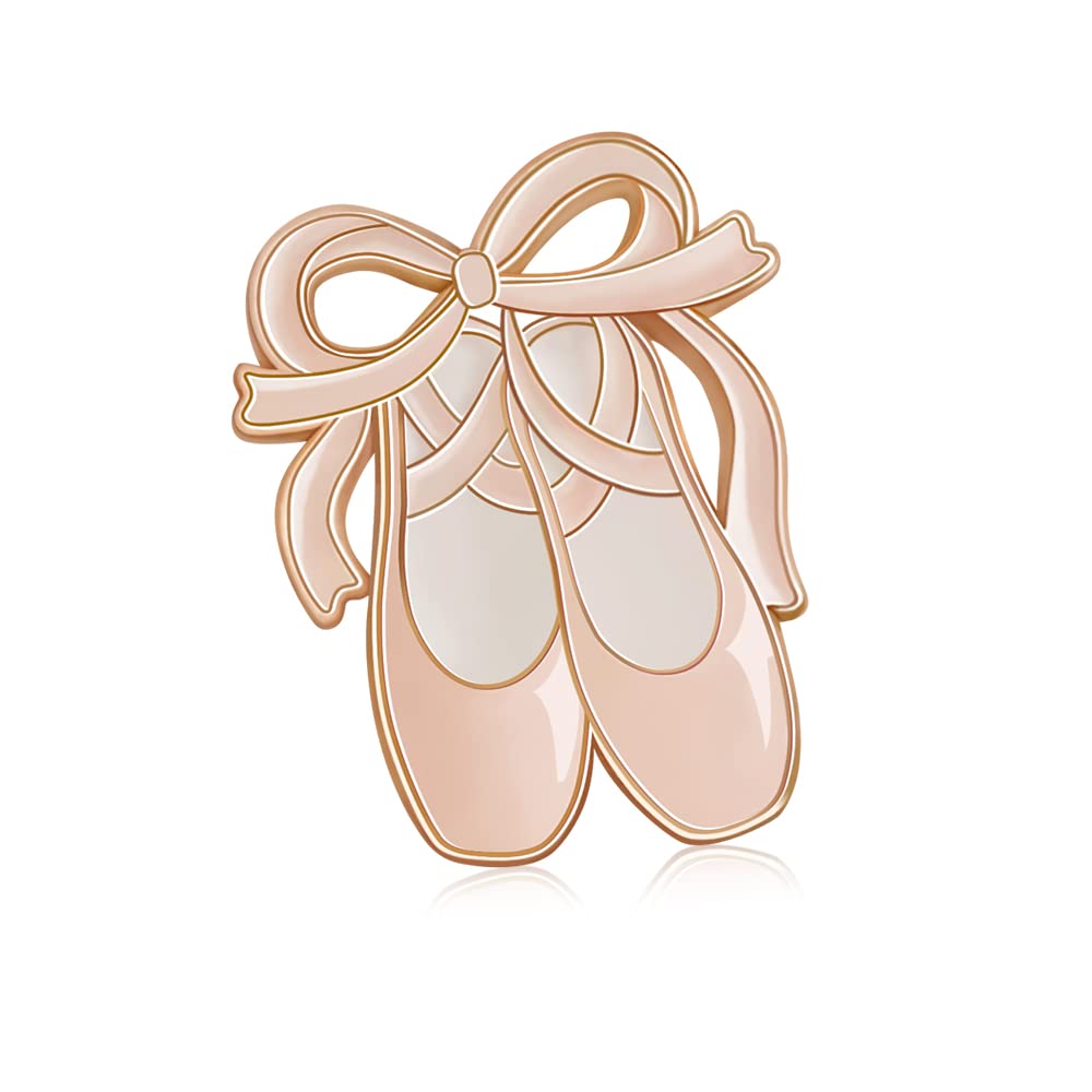 Ballet Shoes Brooch，Bow Ribbon Ballet Slippers Brooch Cute Fashion Brooch for Sweater Shirt Shawl Solid Strong Brooch Girl’s Jewelry Exquisite Gift