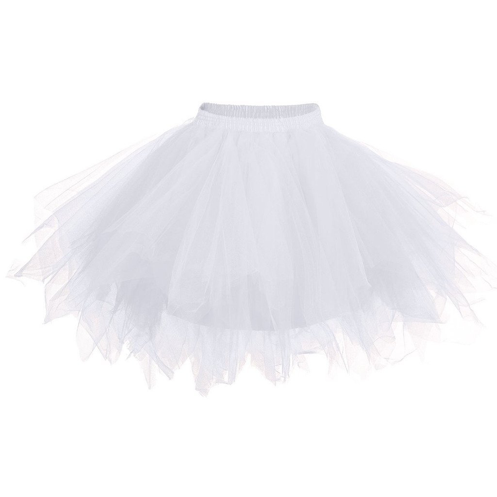 Girls Tutu Skirts Layered Tulle Princess Dresses Sparkle Halloween Tutu White