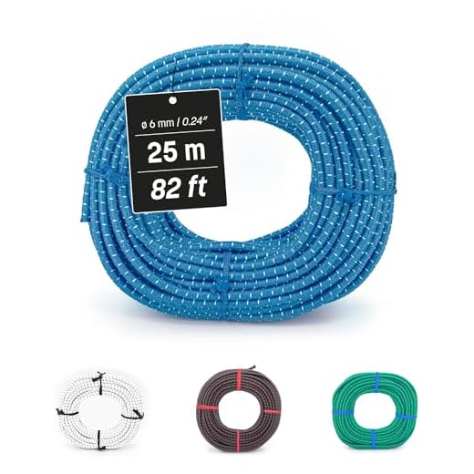 MAGMA Cuerda Elastica 6mm. Fibritex Polietileno. Piscinas (Standard NF P 90-308) Toldos Acampadas Exteriores Manualidades Nautica Amarres Escalada Resistente al Agua (50m, Azul)