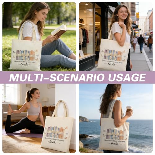 yuboo Canvas Tote Bag Book Lovers Gifts, Fall Christmas Gift for Women - image 9