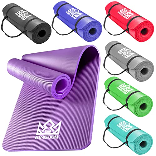 Kingdom GB Supreme 20mm Extra Thick Exercise Gym Yoga Mat with Carry Strap Padded NBR Foam Non Slip Pilates Aerobic Home Fitness Camping (Purple 20mm) Kingdom GB Supreme 20mm Extra Thick Exercise Gym Yoga Mat with Carry Strap Padded NBR Foam Non Slip Pilates Aerobic Home Fitness Camping (Purple 20mm)
