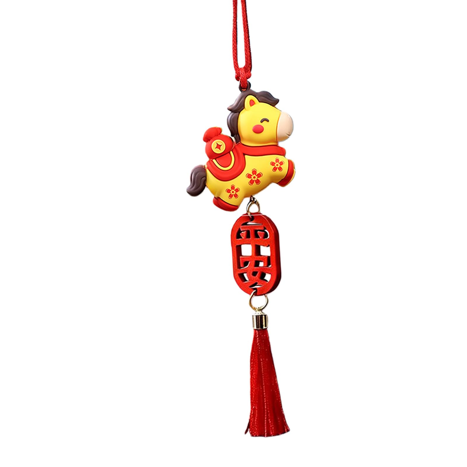 APGLSXY 3D Cartoon Horse Pendant Car Rearview Backpack Ornament for Good Wealth Hanging Decoration Chinese Styles Pendant