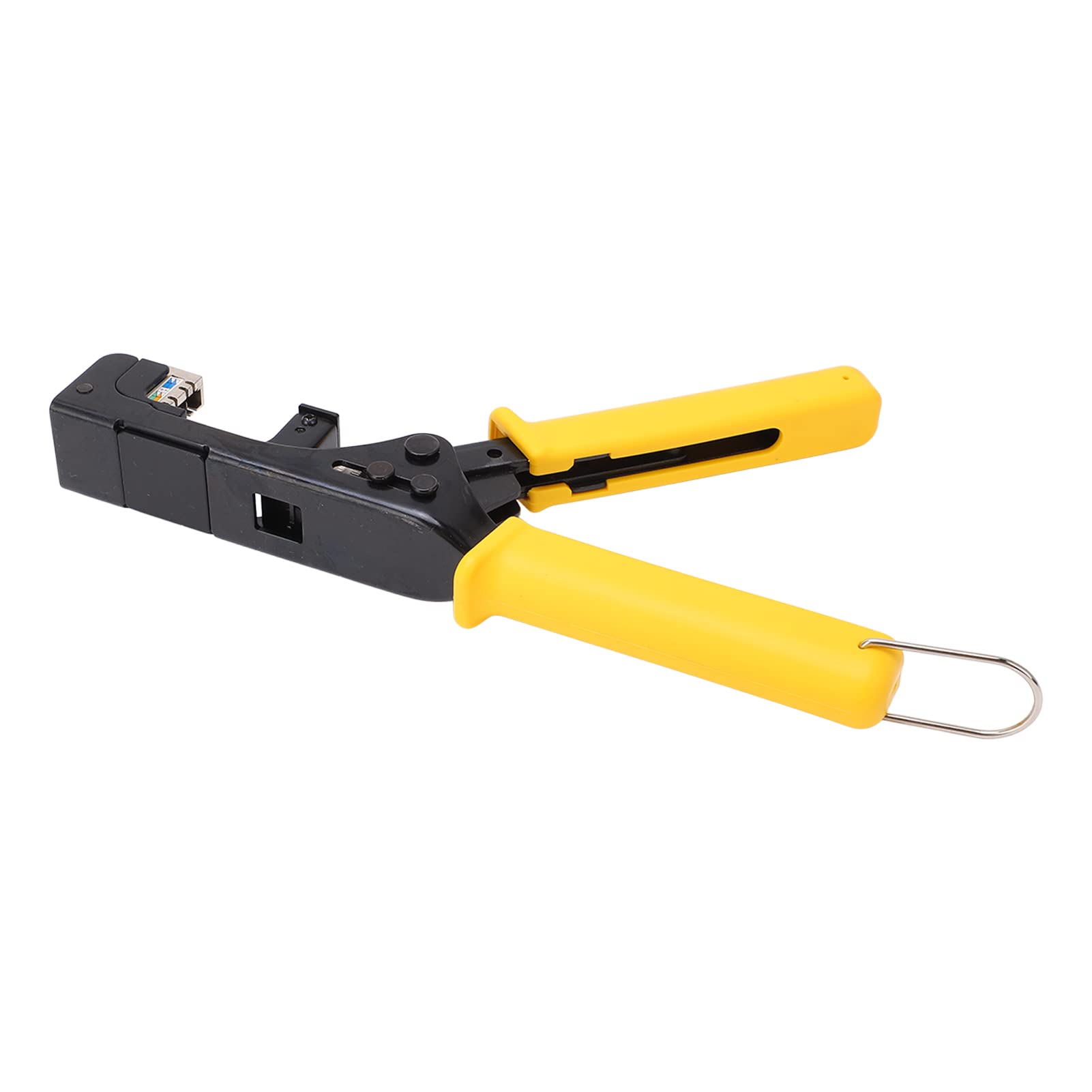 Ejoyous Pince à Sertir à Cliquet, Pince à Sertir en Acier avec Poignée en PP Résistant à la Chaleur et Lame en Acier Inoxydable, Outil d'électrophorèse laminé à Froid Réglable pour Prises Cat6 RJ45