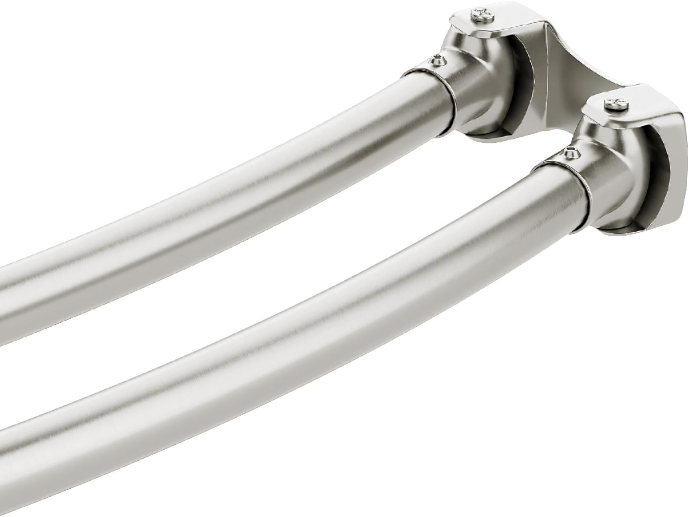Naiture Stainless Steel 60'' Double Curved Shower Curtain Rod, Brushed Nickel Finish
