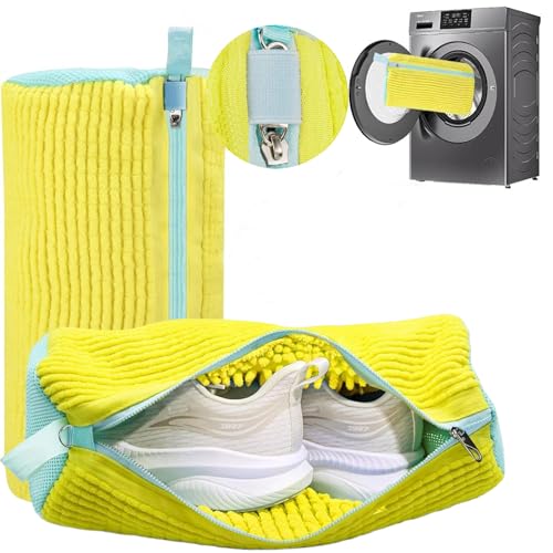 Bolsas para lavar zapatos en lavadora que evitan daños y ruidos 2 unidades con cremallera amarilla 2