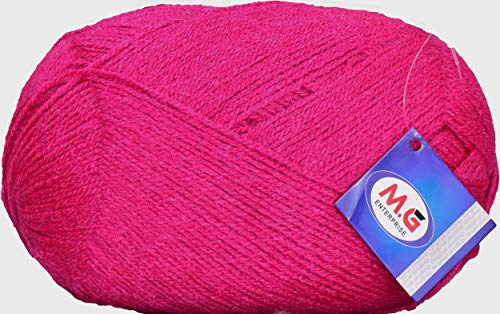 Image of HR Enterprise Jupiter Magenta (600 gm) Wool Ball Hand Knitting Wool /Art Craft Soft Fingering Crochet Hook Yarn, Needle Knitting Yarn Thread Dyed