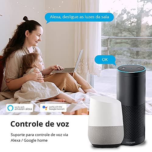 zemismart Alexa Tomada Inteligente Protetor Eletronico,Tuya Wi-Fi Filtro de Linha 4 Individuais Disj