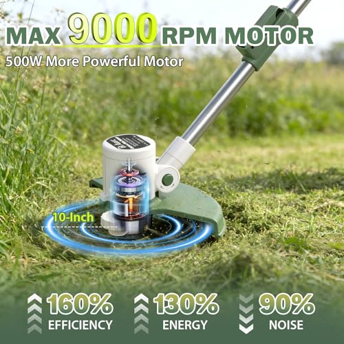 Image of 21V 3-in-1 Cordless Weed Wacker Eater-Weeding /Trimming /Lawn Mower, with 8 Replace Auto Line Feed, Electric Grass Trimmer for Garden, Lawn, 120 Mins of Non-Stop (2x4.0 mAh Battery Included)