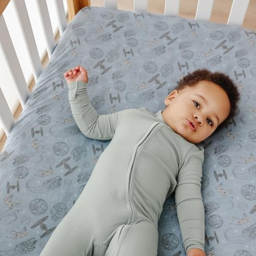 Image of Premium Fitted Knit Crib Sheet /Toddler Sheet Starships by Copper Pearl