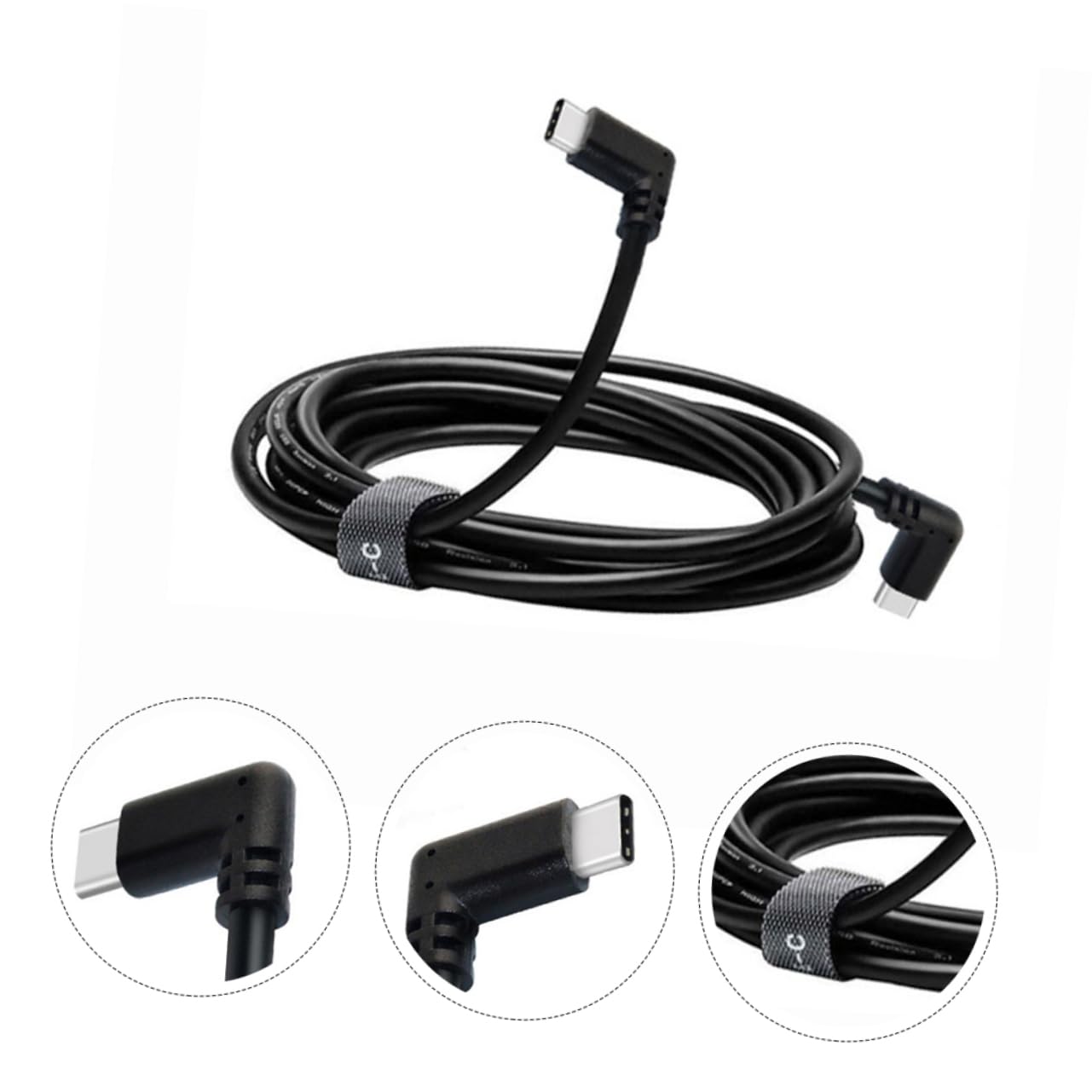 HEMOTON 3piezas Cable De Carga Vr De Doble Tipo c Para Conexión De Metros Diseño De Codo De Grados Transmisión De Datos Duradero y Confiable