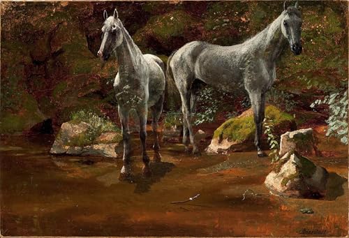 Cuadro de caballos Albert Bierstadt 60x90cm para vestir paredes vacías