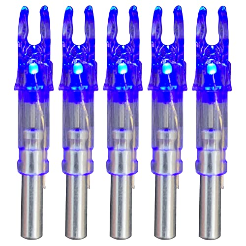 Lighted Nocks For Arrows, Crossbow Bolts (Pack Of 12 With Case), 0.244"/ 6.2 Mm Inside Diameter Led Archery Hunting (Blue) #TOP1