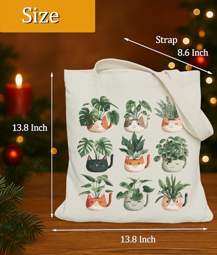 Image of Cat Gifts Tote Bag for Women Girls, Cat Lover Gifts Tote Bag for Daughter Besties, Medium Size with Inner Pocket