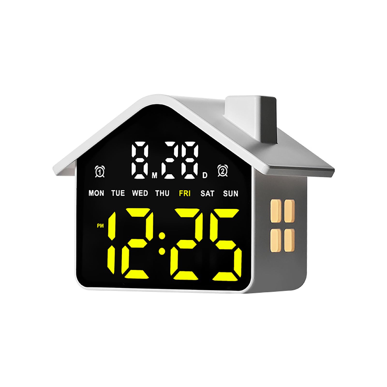 Jazuaiao Alarm Clocks for Bedroom Digital Desk Clock for Bedside Nightstand Digital Alarm Clock with Day of Week Duals Alarms
